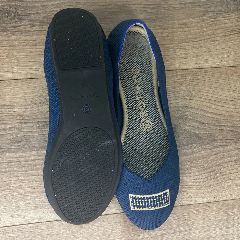 Rothy's The Flats in Blue Holiday Licorice Women's Size 7‎